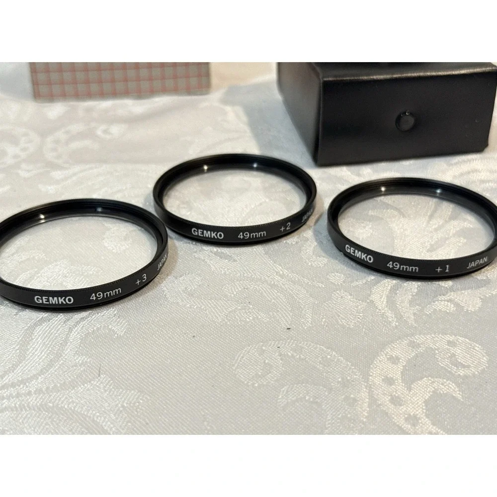 Gemko brand close-up macro filters three different strengths: +1, +2, and +3